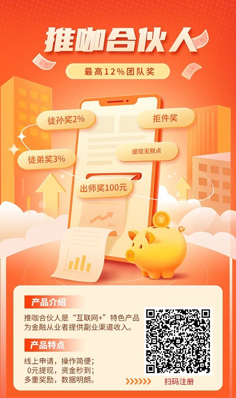推咖合伙人最簡單的注冊方法
